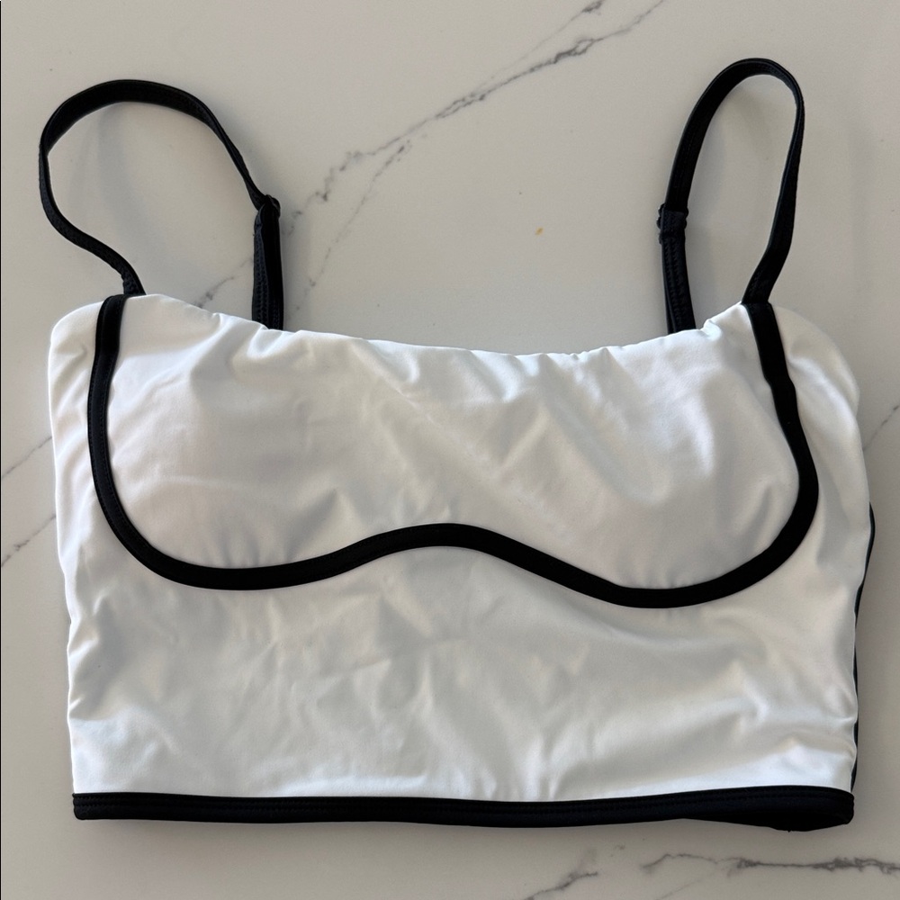 Elegant White and Black Trim Bralette